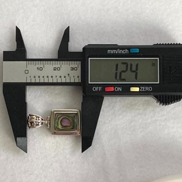 Sterling Silver Paua Abalone Pendant Necklace 16" Round Omega Chain - Picture 12 of 16